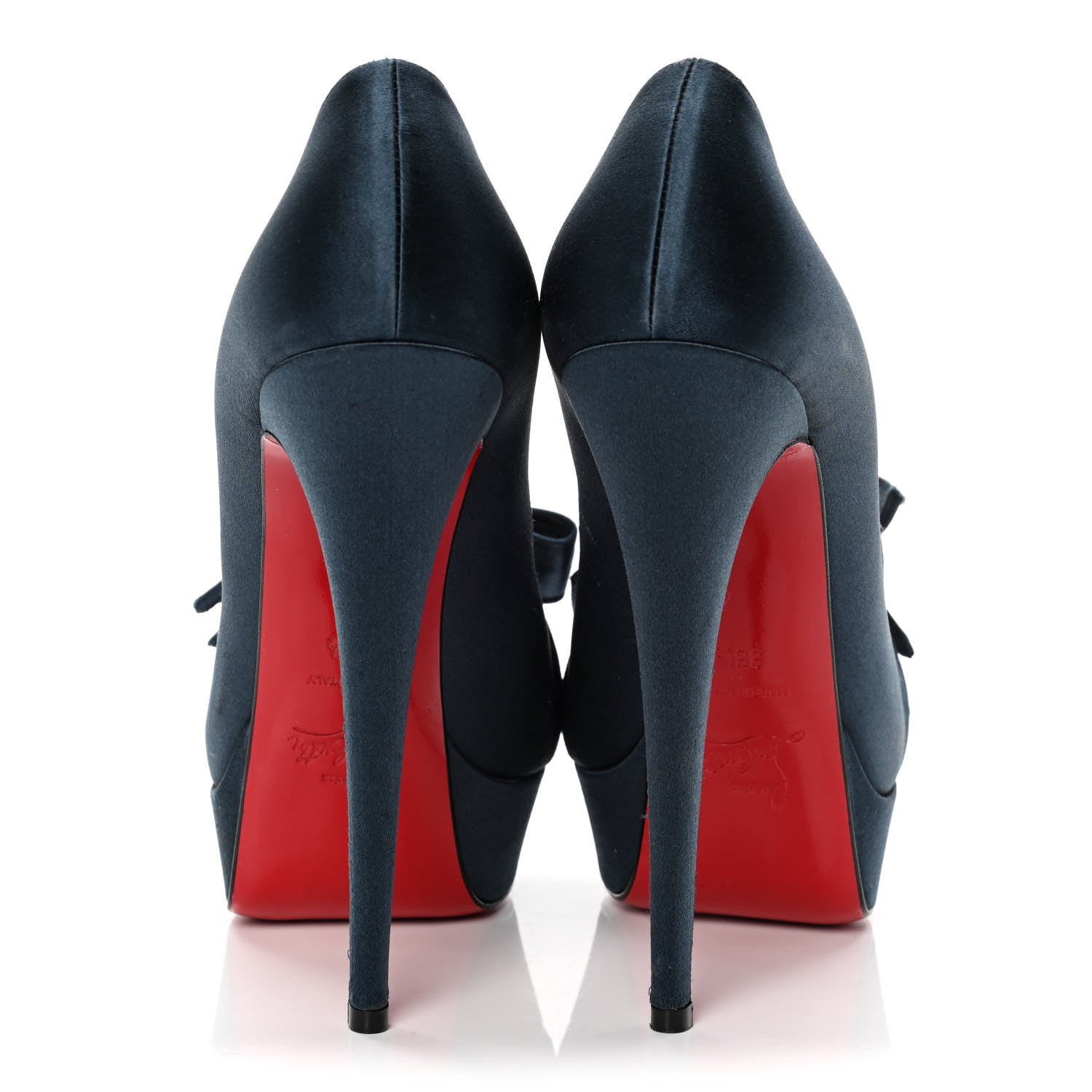Christian Louboutin Crepe Satin Madame Butterfly 150 Pumps 38.5 Blue 6 of 10