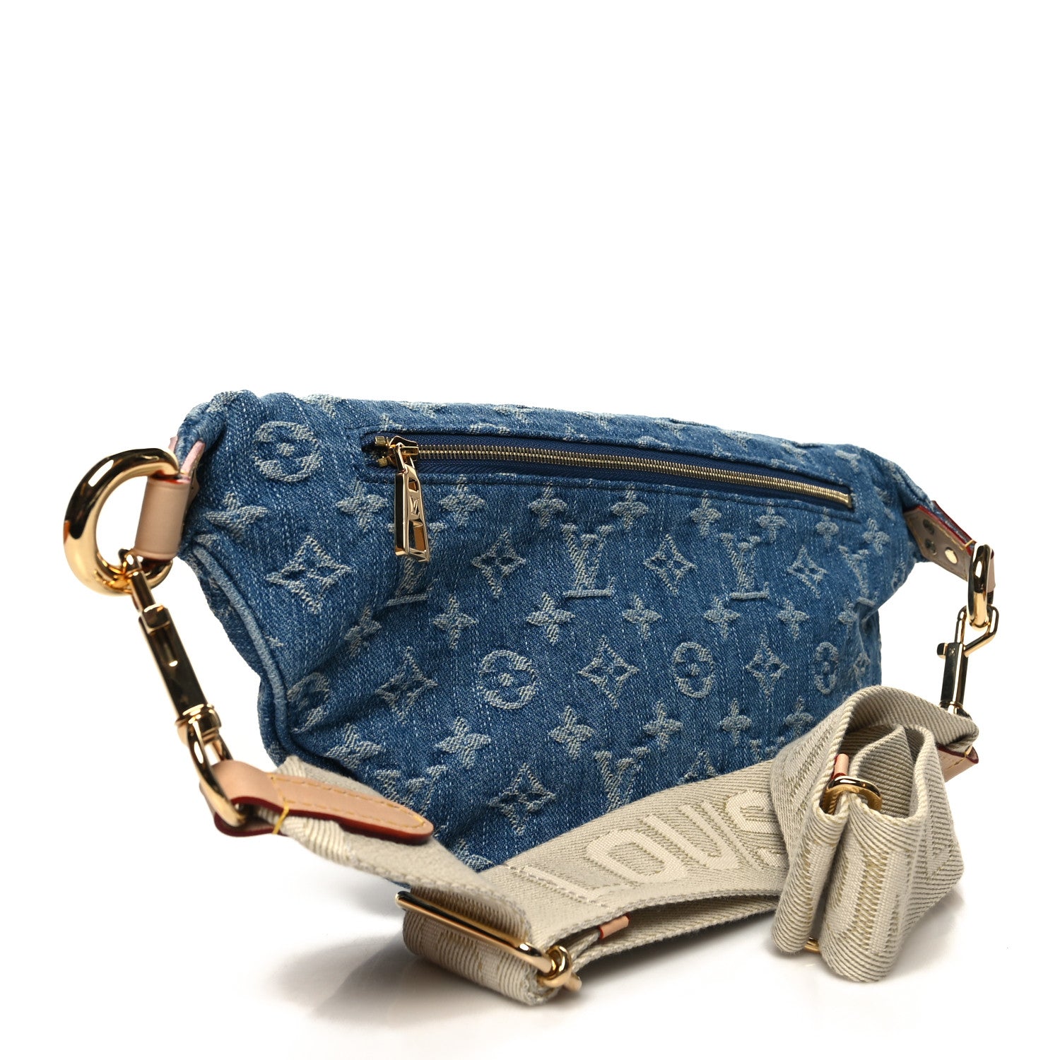 Louis Vuitton Monogram Denim High Rise Bumbag Blue 2 of 8