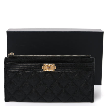 Chanel Caviar Quilted Classic Zip Boy Pouch Black 8 of 8
