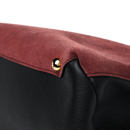 Burberry Suede Calfskin House Check Large Banner Tote Mahogany Red 11 of 16