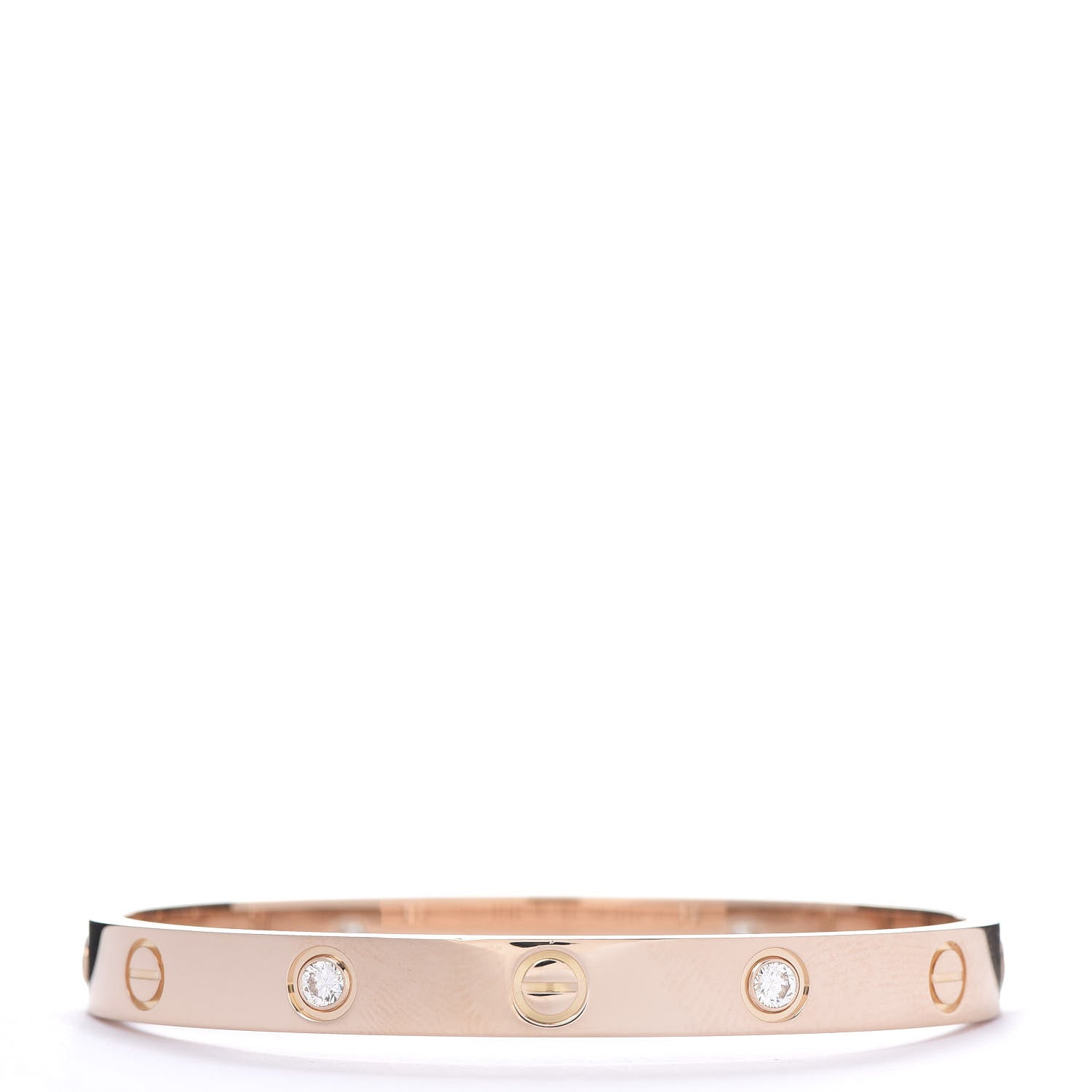 Cartier 18K Pink Gold 4 Diamond LOVE Bracelet 16 3 of 6
