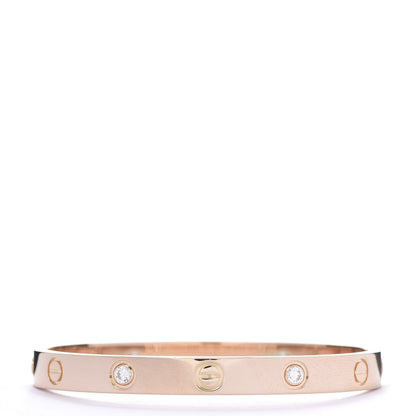 Cartier 18K Pink Gold 4 Diamond LOVE Bracelet 16 3 of 6
