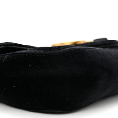 Gucci Velvet Matelasse Mini GG Marmont Shoulder Bag Black 9 of 11