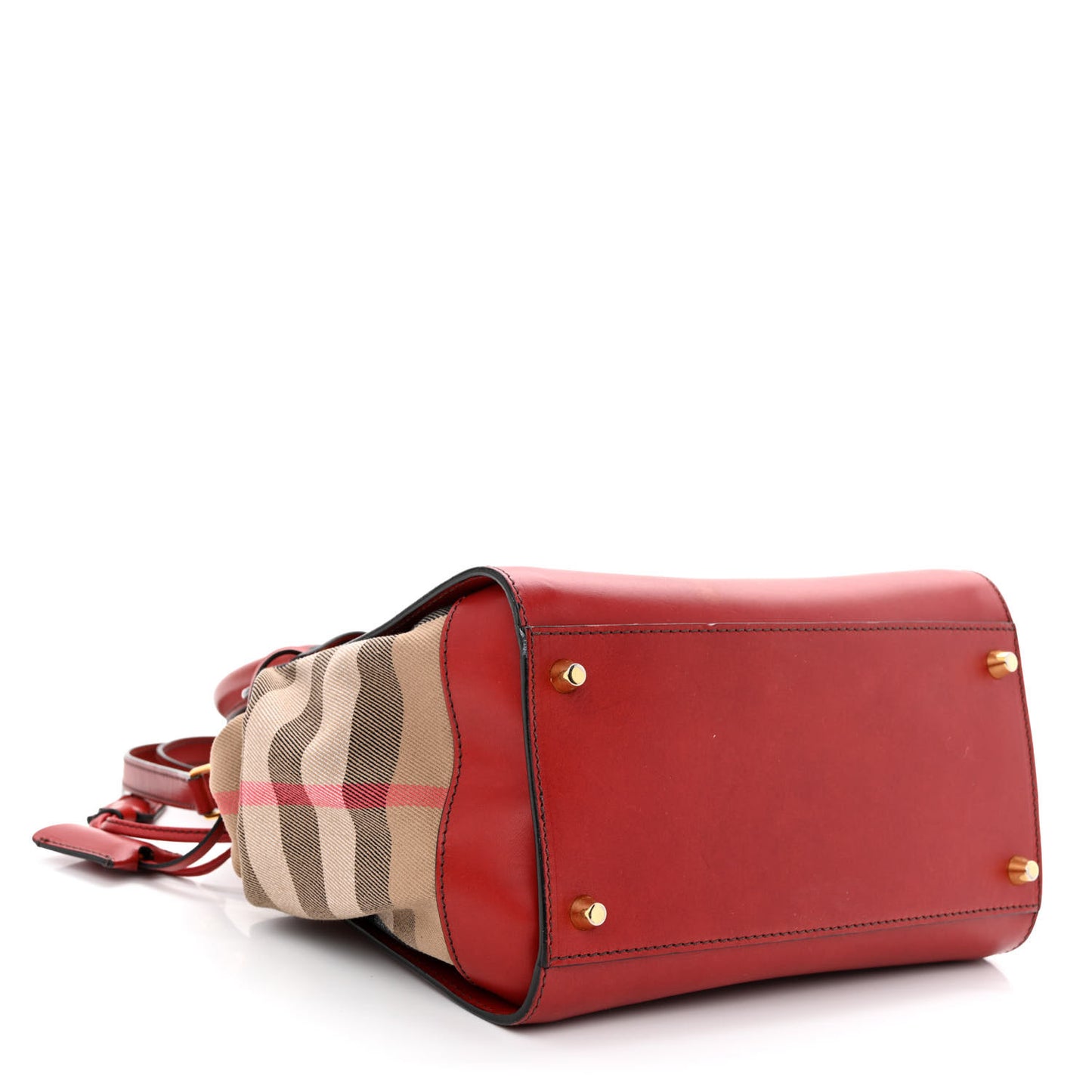 Calfskin House Check Small Dinton Tote Red