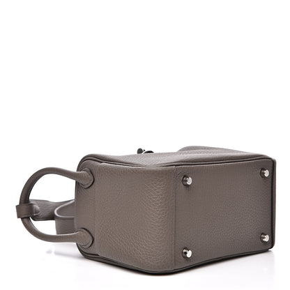 Hermes Taurillon Clemence Mini Lindy 20 Etain 4 of 9