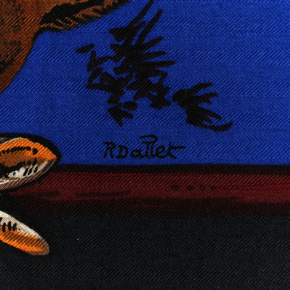 Hermes Cashmere Silk Tendresse Feline Shawl 140 6 of 6