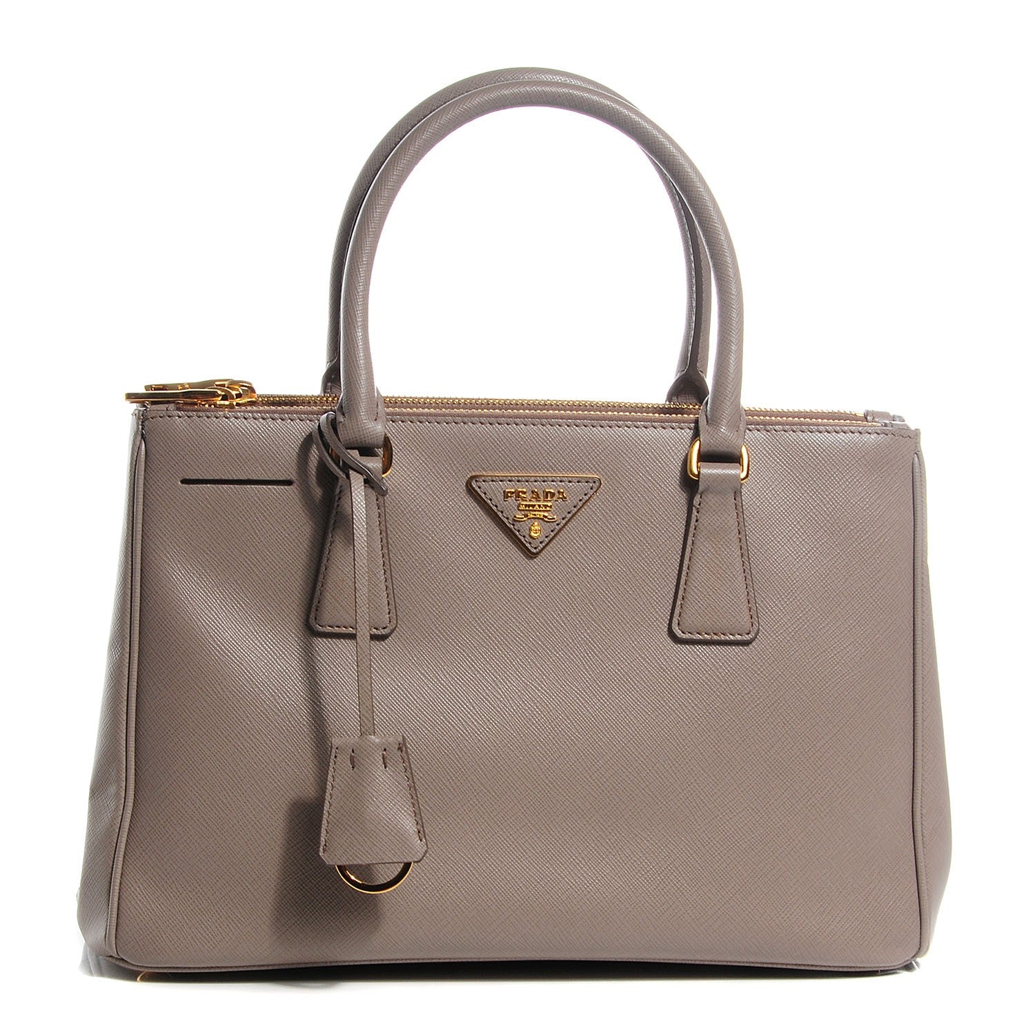 Prada Saffiano Lux Small Double Zip Tote Argilla 1 of 9