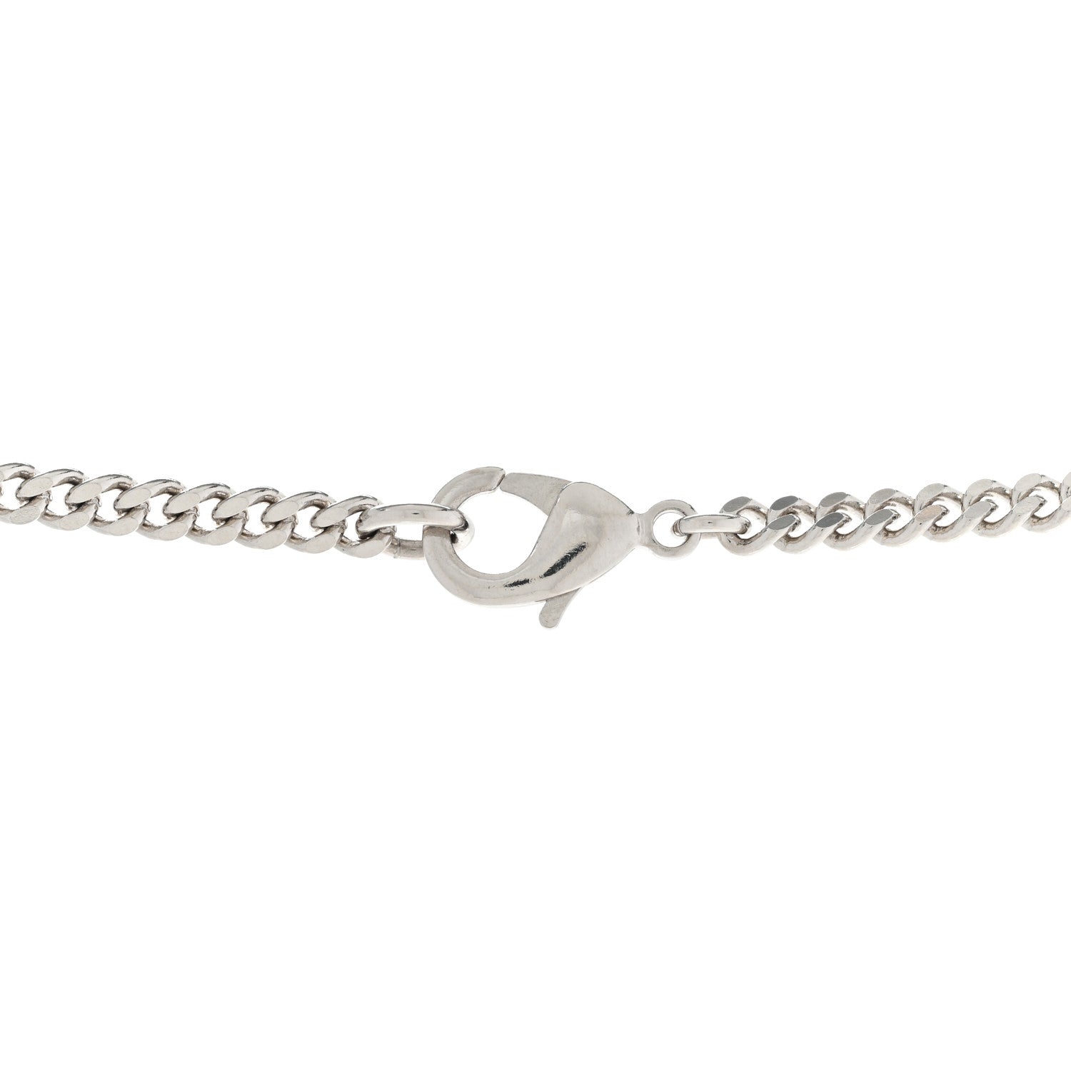 Chanel Crystal Baguette CC Mirror Pendant Necklace Silver 5 of 7