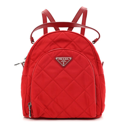 Prada Nylon Tessuto Impuntu Quilted Backpack Rosso 1 of 12