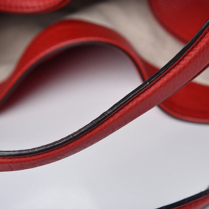 Gucci Pebbled Calfskin Large Soho Shoulder Bag Red 9 of 16