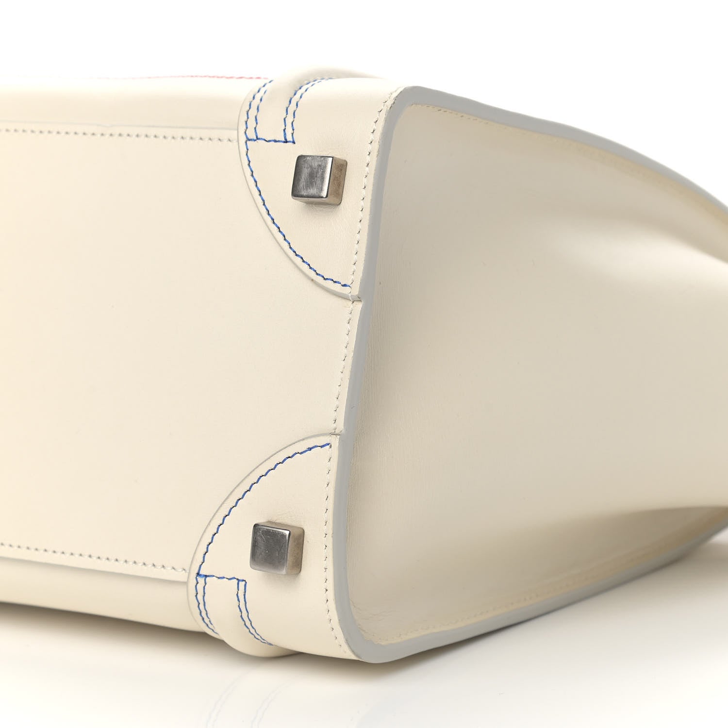 Celine Smooth Calfskin Multicolor Double Stitching Micro Luggage White 8 of 9