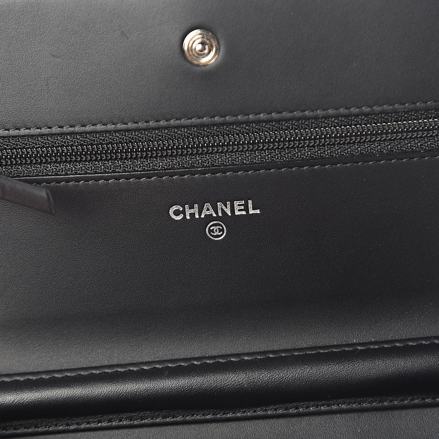 Chanel Patent Quilted Wallet On Chain WOC Black 6 of 12
