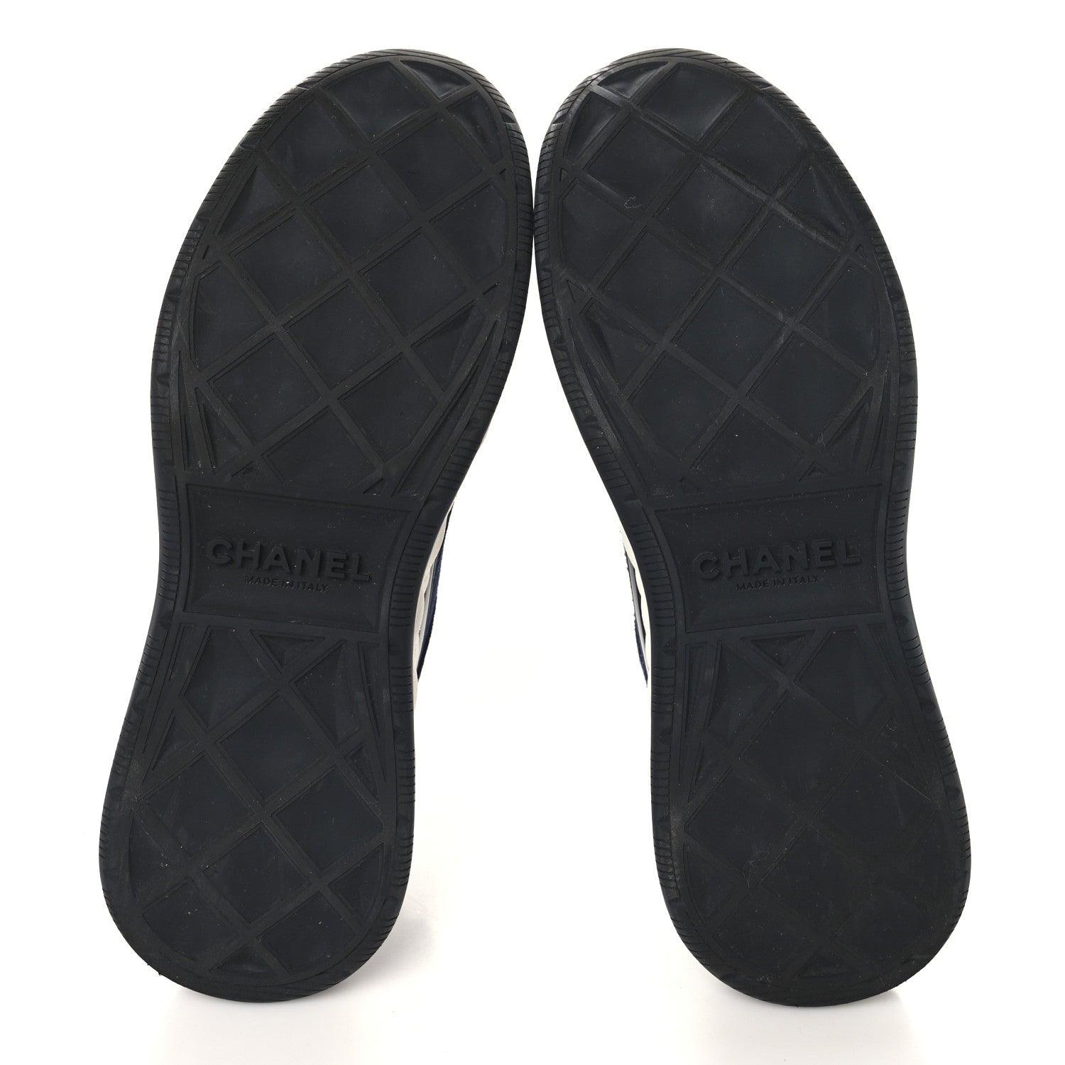 Chanel Suede Calfskin Nylon Grosgrain CC Sneakers 39 Navy Blue 6 of 9
