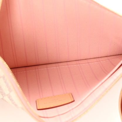Louis Vuitton Damier Azur Neverfull MM GM Pochette Rose Ballerine 5 of 7