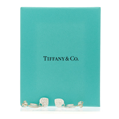 Tiffany Sterling Silver Diamond Mini Return To Tiffany Heart Hoop Earrings 5 of 5