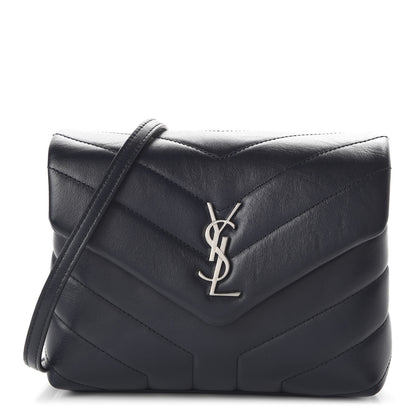 Saint Laurent Calfskin Y Quilted Monogram Toy Loulou Crossbody Bag Medium Blue 1 of 10