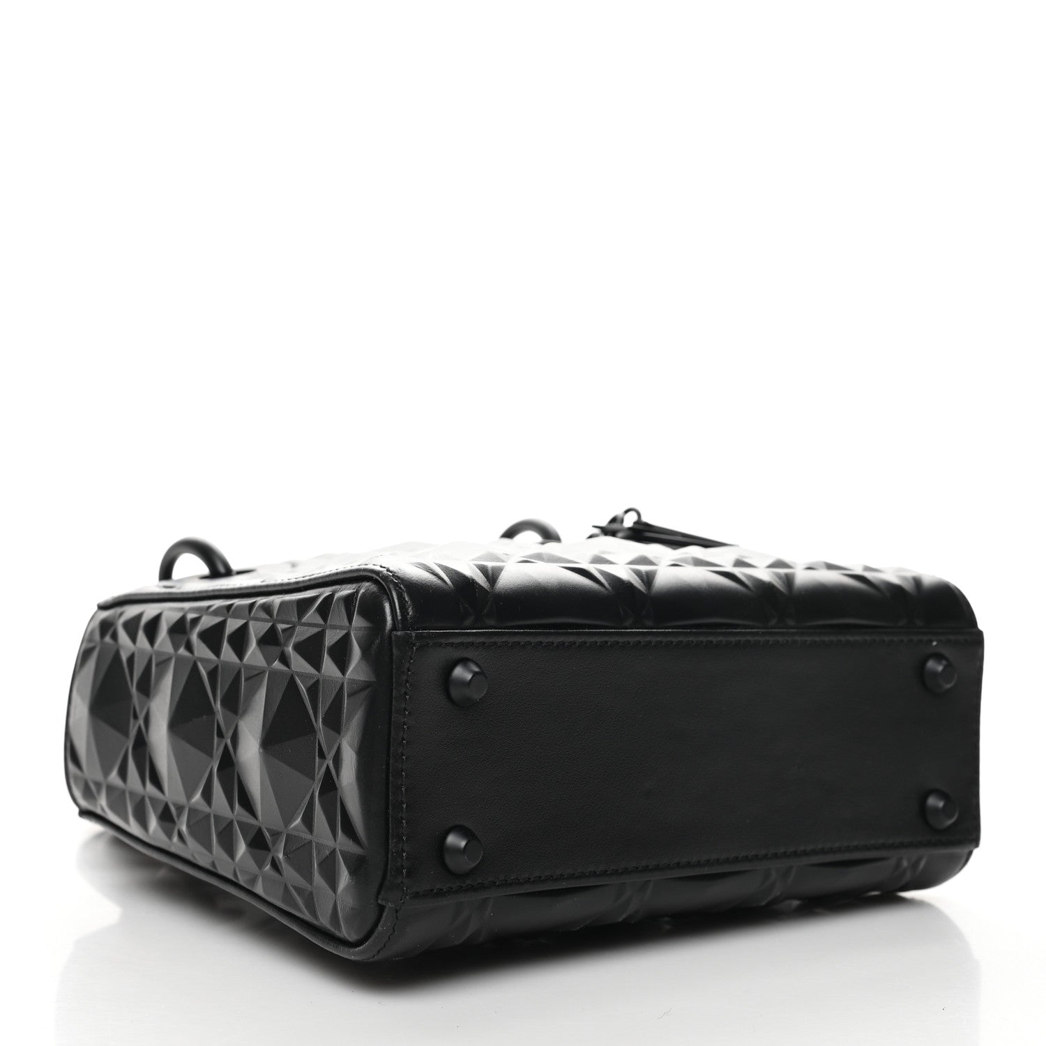 Christian Dior Calfskin Diamond Cannage Mini Lady Dior Black 3 of 7