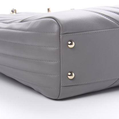 Chanel Calfskin Chevron Quilted Statement Shopping Tote Grey 10 of 11