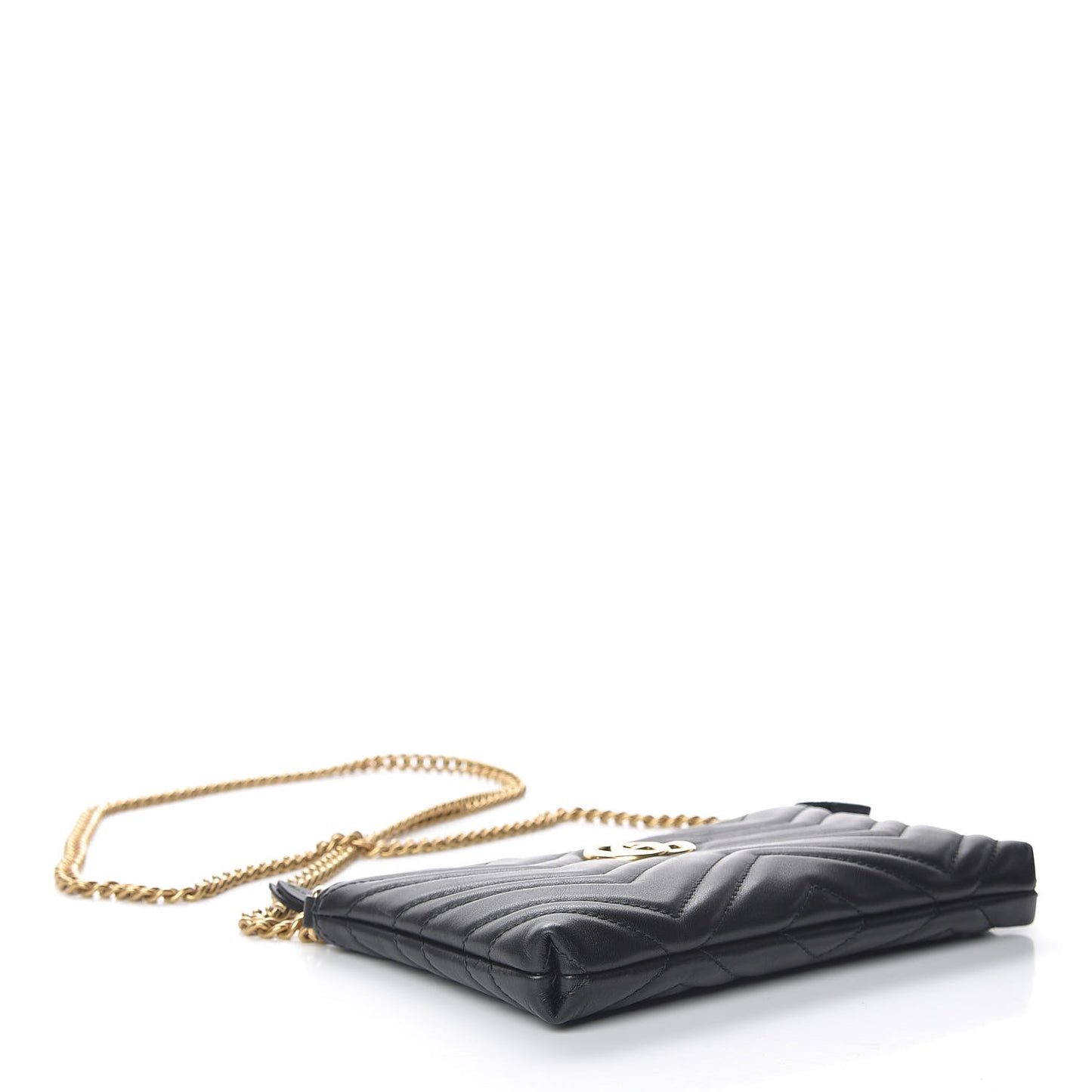 Calfskin Matelasse Mini GG Marmont Chain Bag Black