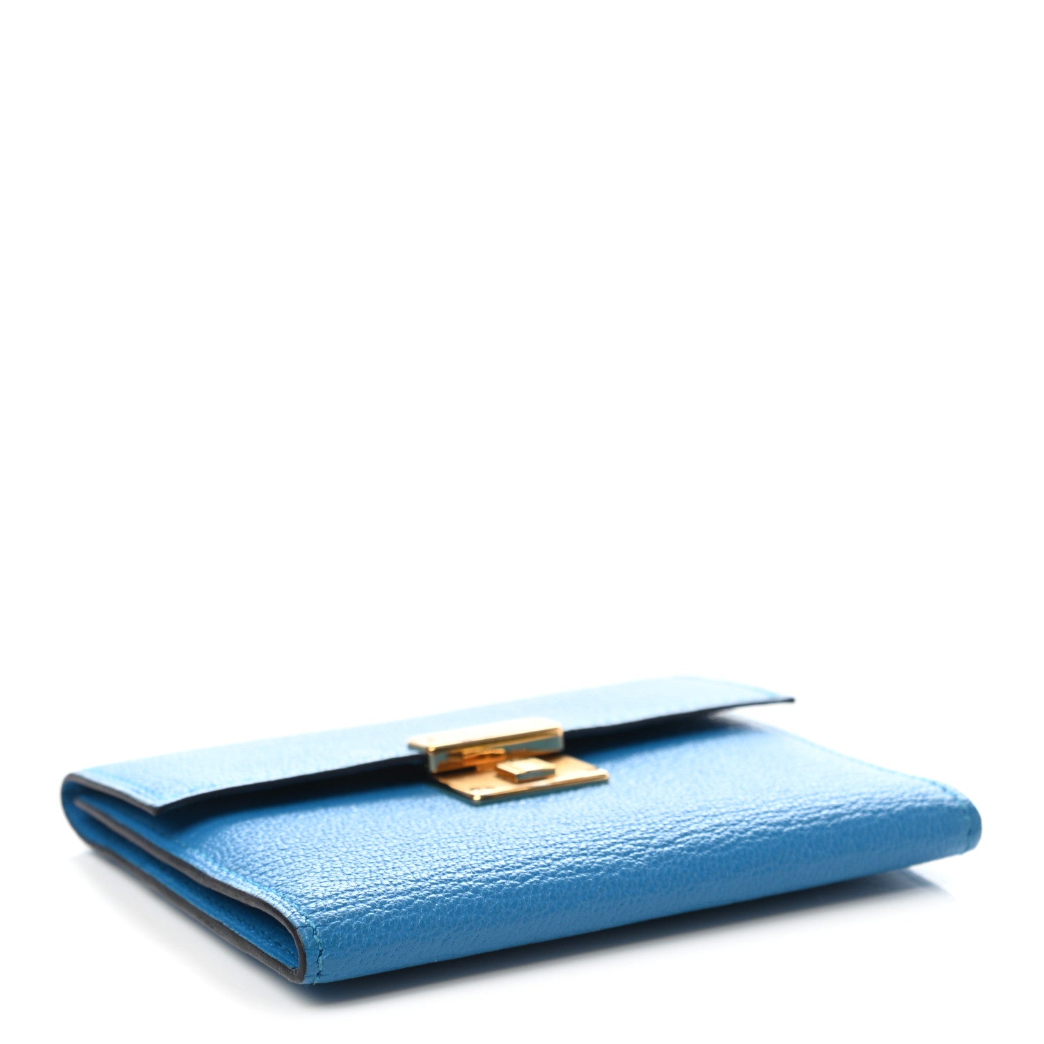 Hermes Chevre Mysore Mini Clic Card Holder Bleu Frida 4 of 7