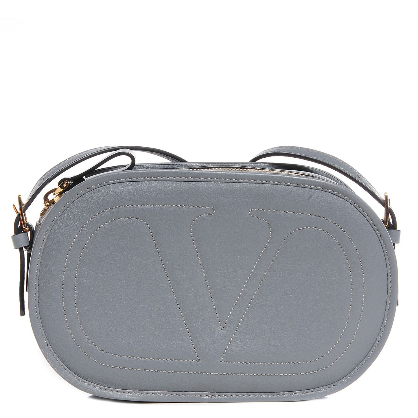 Calfskin Logo Go Crossbody Bag Grey
