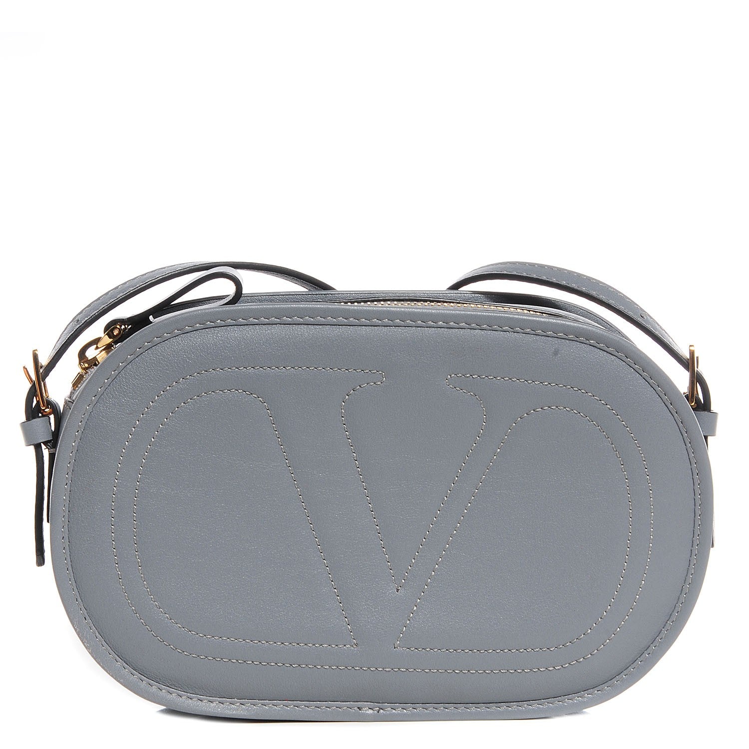 Valentino Garavani Calfskin Logo Go Crossbody Bag Grey 1 of 7