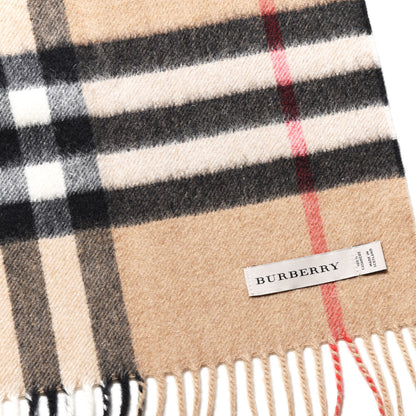 Burberry Cashmere Giant Check Fringe Scarf Archive Beige 3 of 3