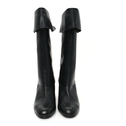 Chanel Calfskin CC Fold Over Boots 39 Black 3 of 9