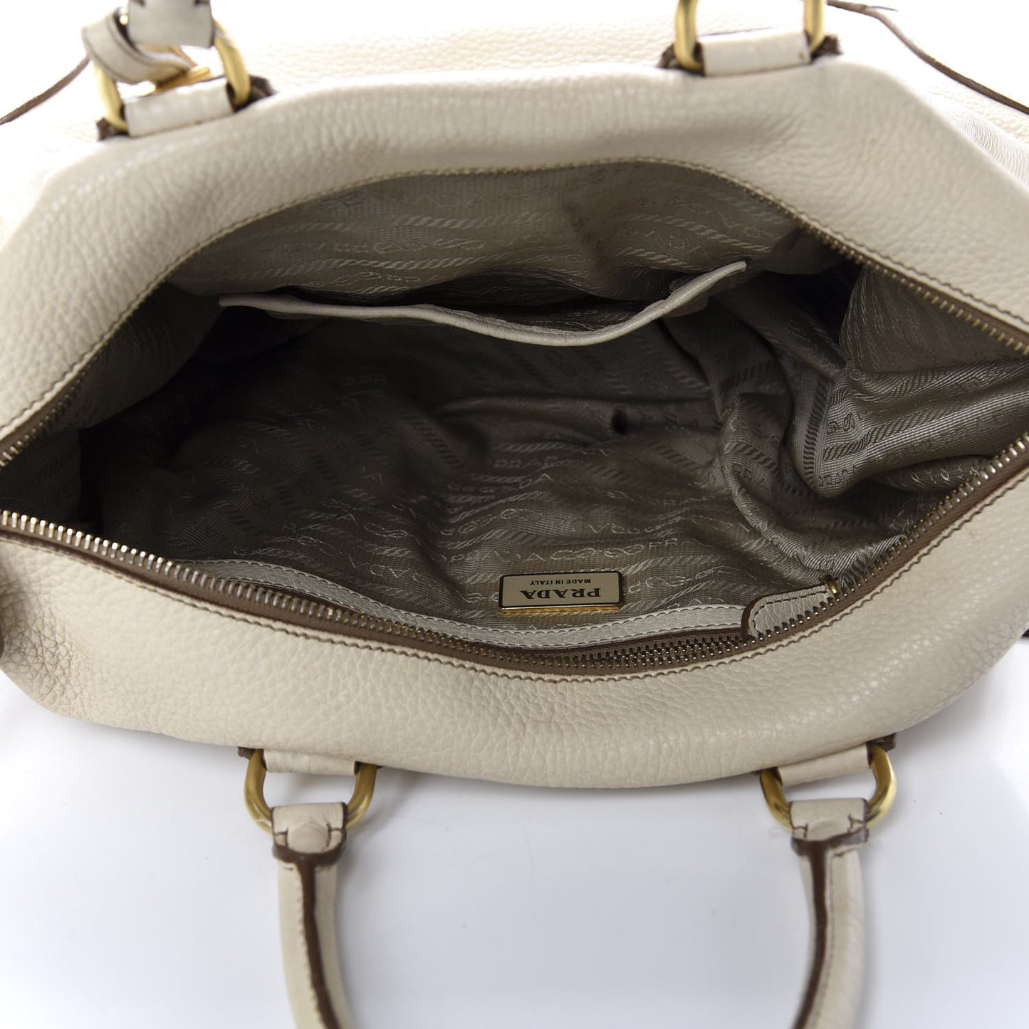 Vitello Daino Shoulder Bag Talco