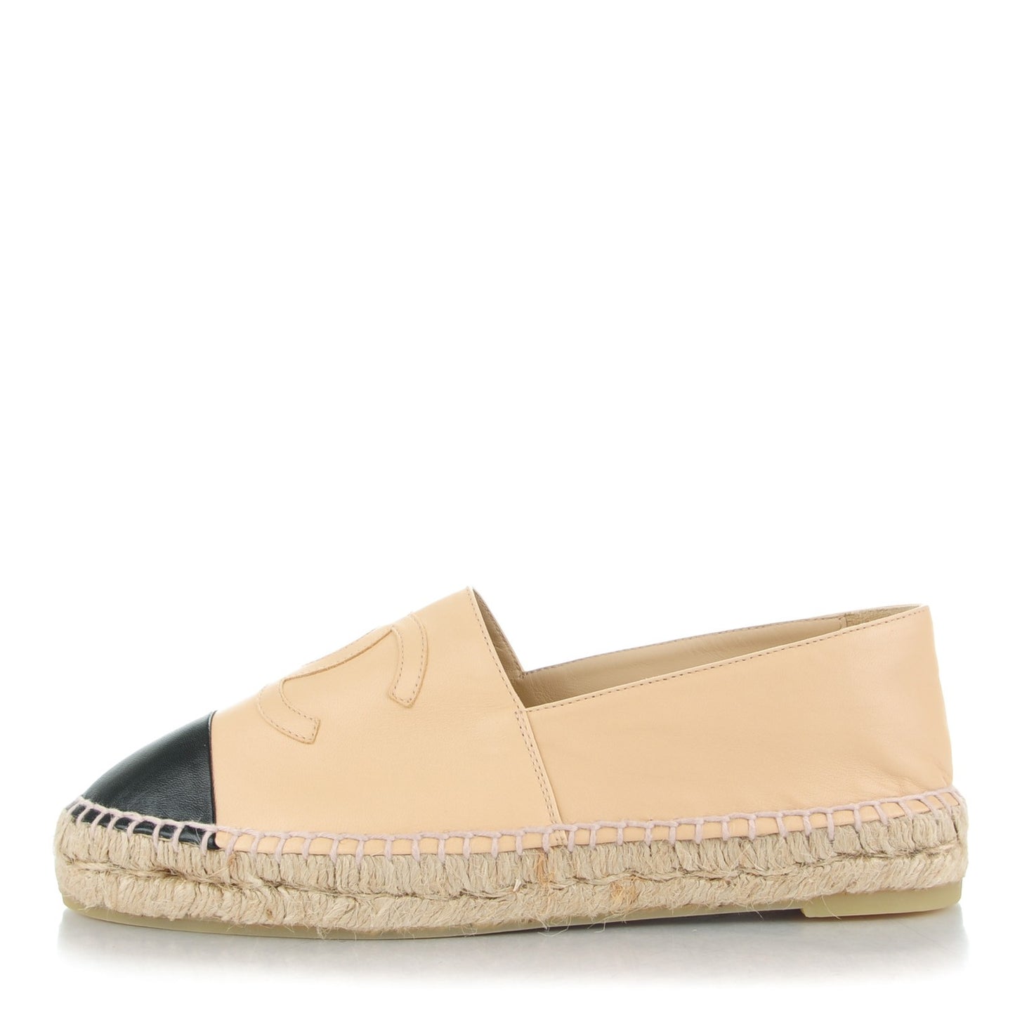 Lambskin CC Espadrilles 39 Beige Black