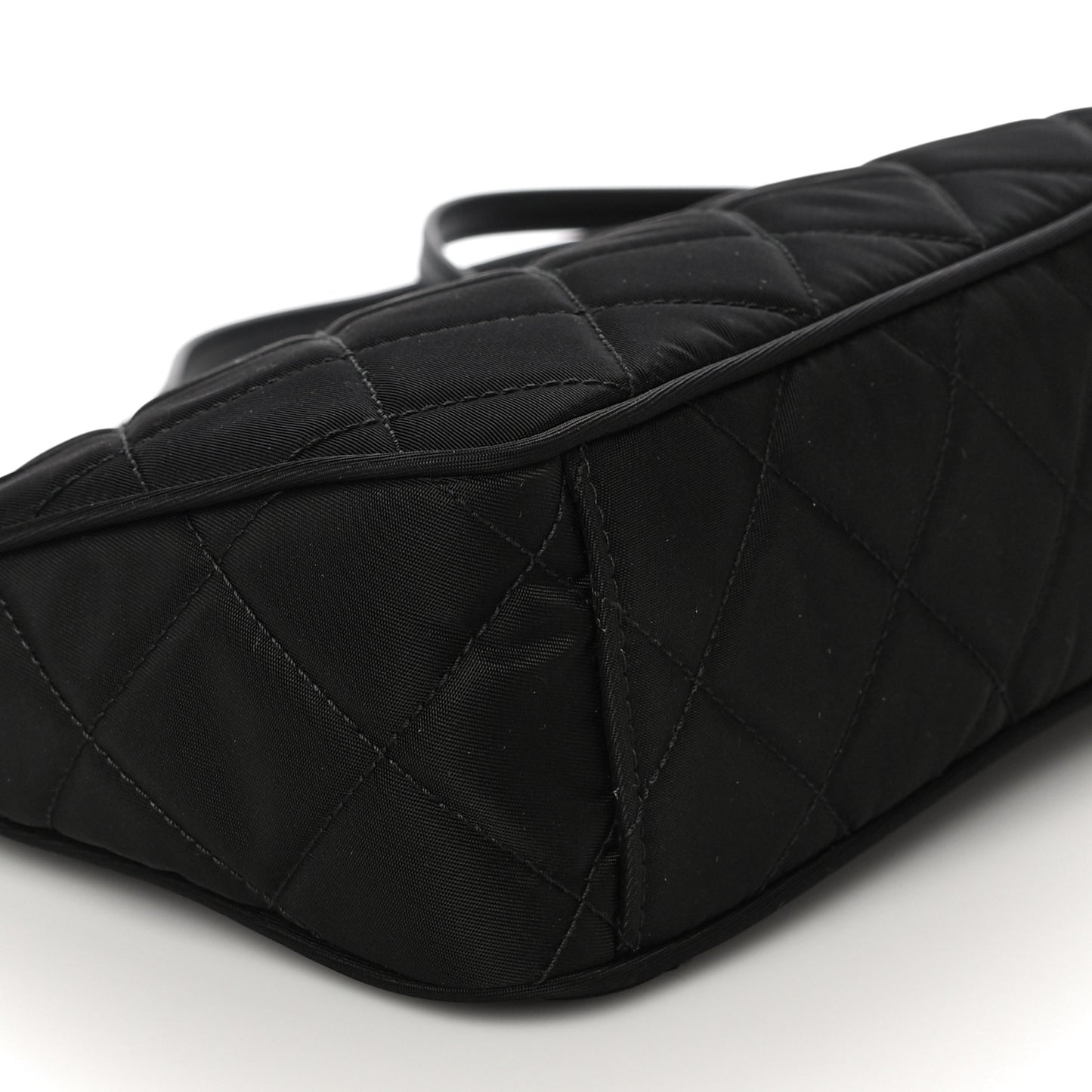 Nylon Tessuto Impuntu Quilted Crossbody Bag Black