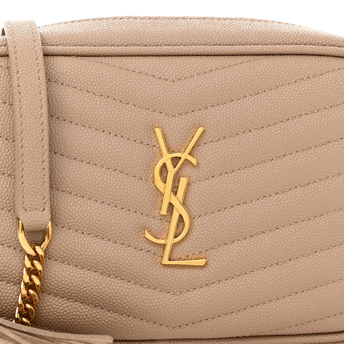 Grain De Poudre Matelasse Monogram Mini Lou Camera Bag Dark Beige