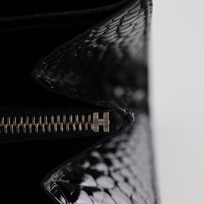 Hermes Shiny Alligator Constance Short Wallet Black 12 of 14