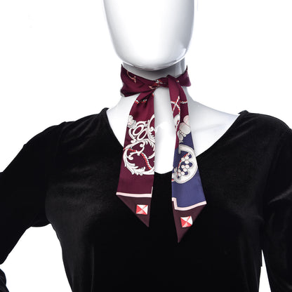 Hermes Silk Les Cles Twilly Bordeaux 2 of 3