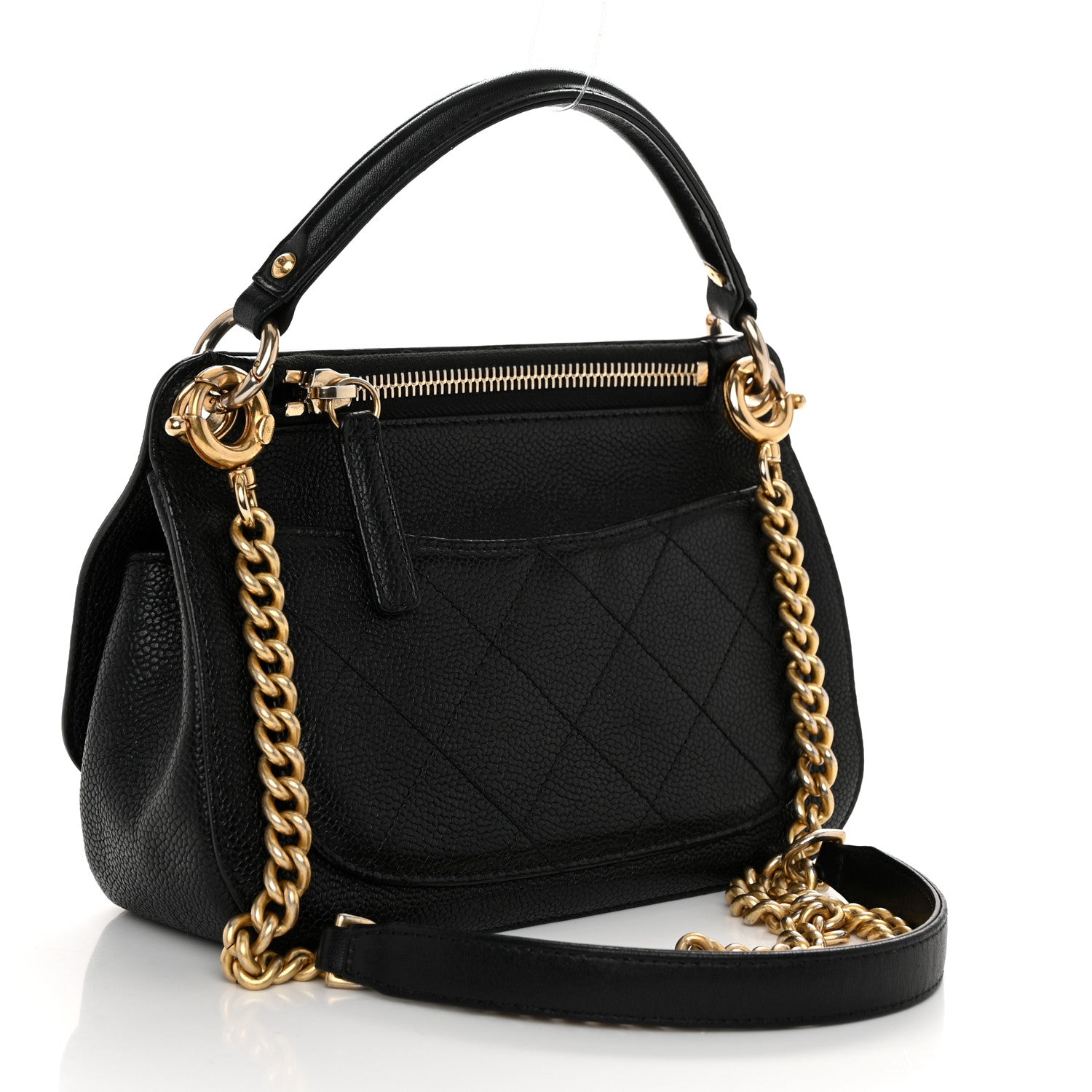 Chanel Caviar Quilted Mini Top Handle Flap Black 3 of 10