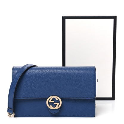 Gucci Dollar Calfskin Interlocking G Chain Wallet Caspian 12 of 12