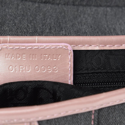 Christian Dior Patent Denim Jeans Saddle Bag Grey Pink 7 of 12