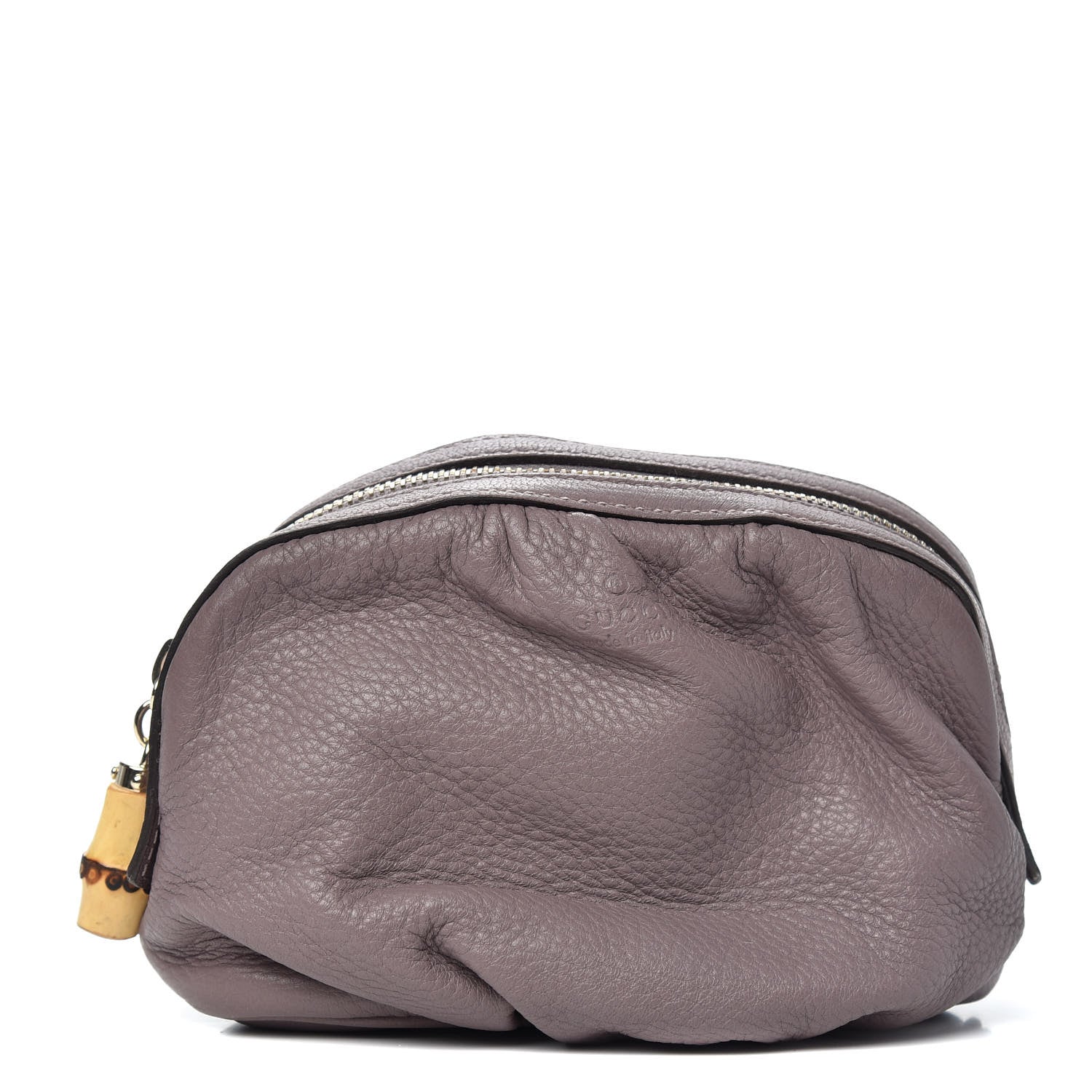 Gucci Goatskin Medium Bamboo Cosmetic Case Purple 1 of 7