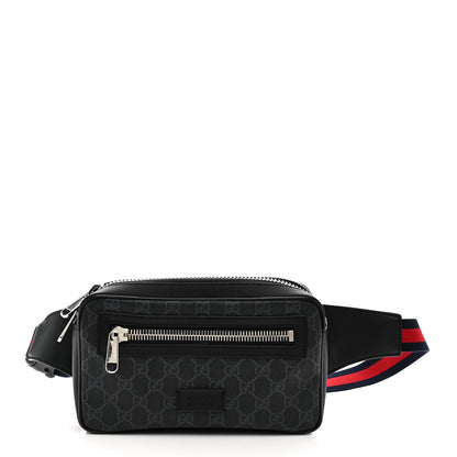 Gucci Soft GG Supreme Monogram Web Belt Bag Black Grey 1 of 10