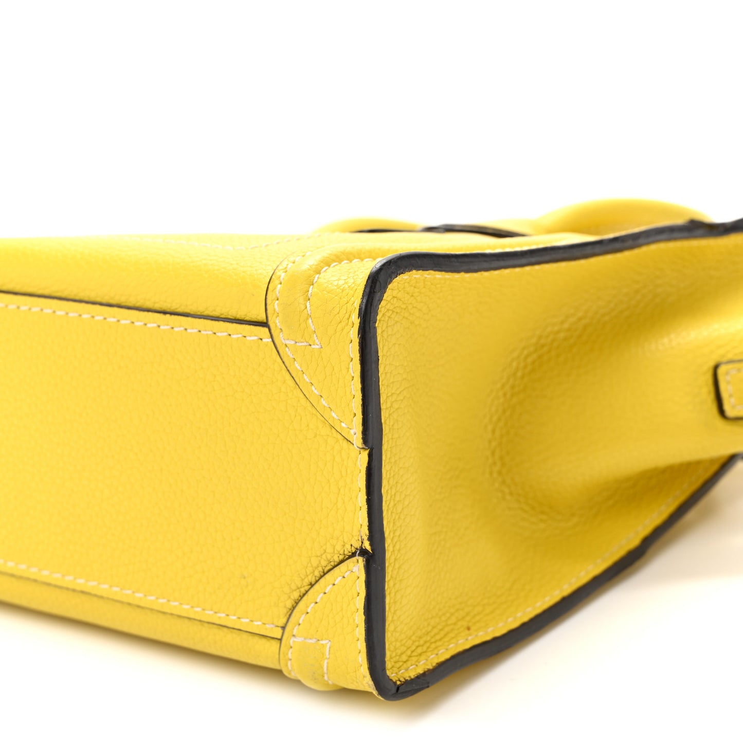 Drummed Calfskin Nano Luggage Citron