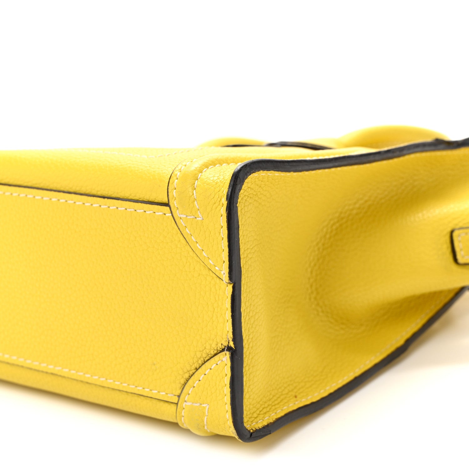 Celine Drummed Calfskin Nano Luggage Citron 9 of 14