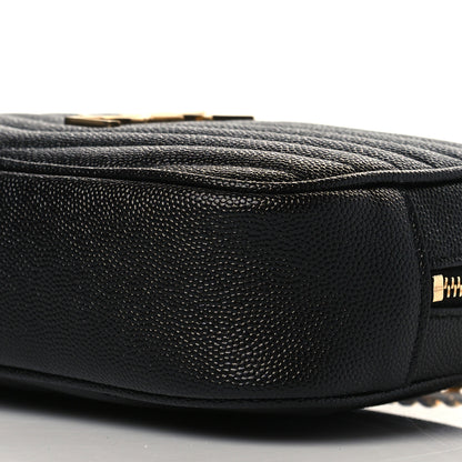 Saint Laurent Grain De Poudre Matelasse Monogram Mini Lou Camera Bag Black 10 of 11