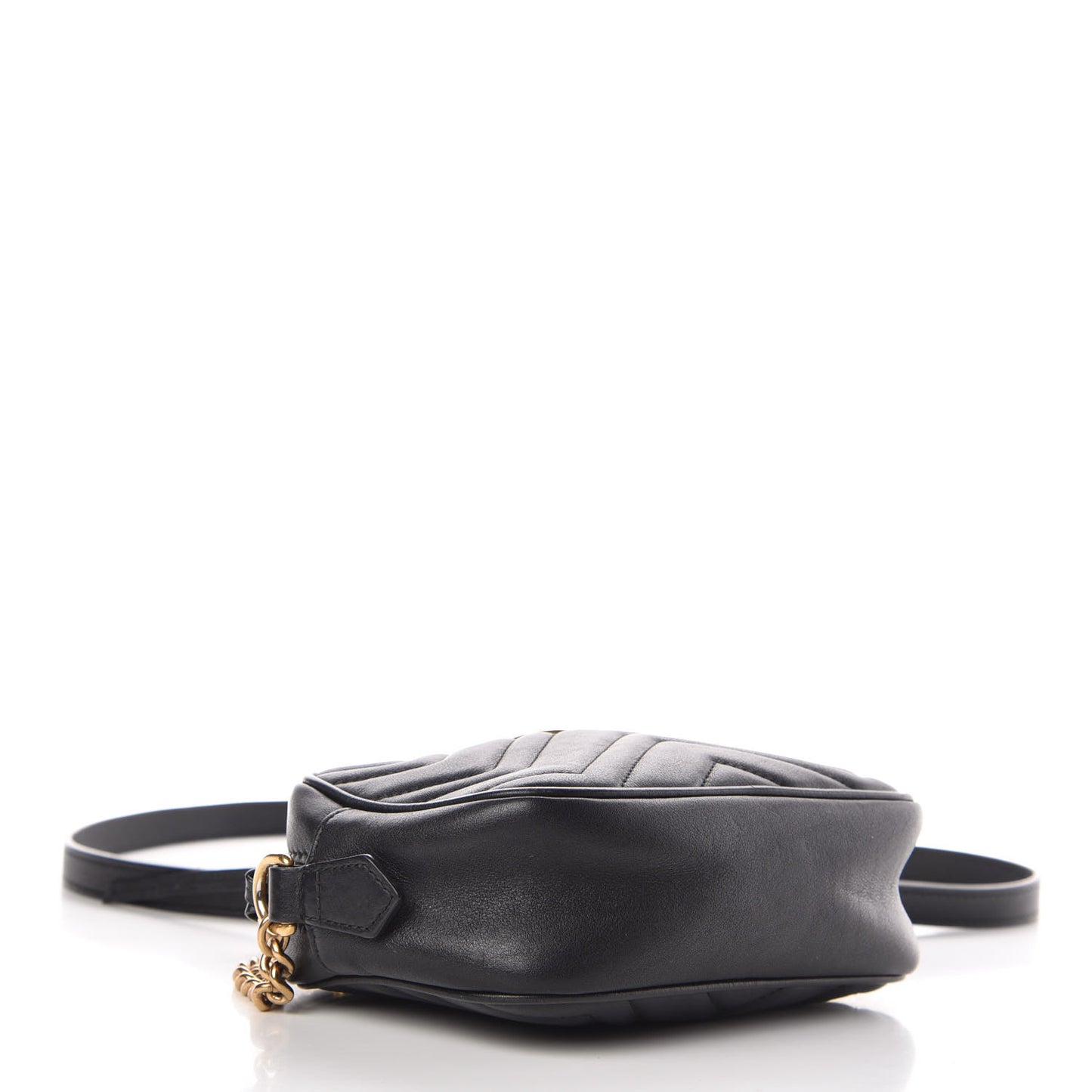 Calfskin Matelasse Mini GG Marmont Chain Shoulder Bag Black