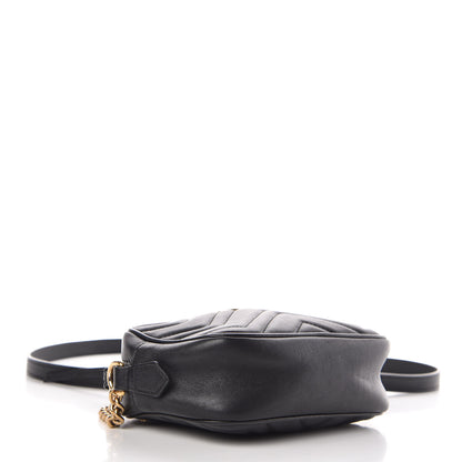 Gucci Calfskin Matelasse Mini GG Marmont Chain Shoulder Bag Black 4 of 9