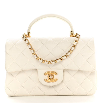 Chanel Caviar Quilted Mini Top Handle Rectangular Flap White 1 of 11
