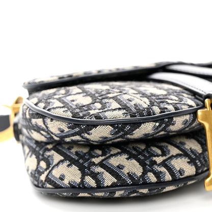 Christian Dior Oblique Mini Saddle Bag Blue 9 of 10