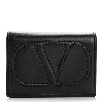 Valentino Garavani Calfskin Small VLogo Bi-Fold Wallet Black 1 of 12