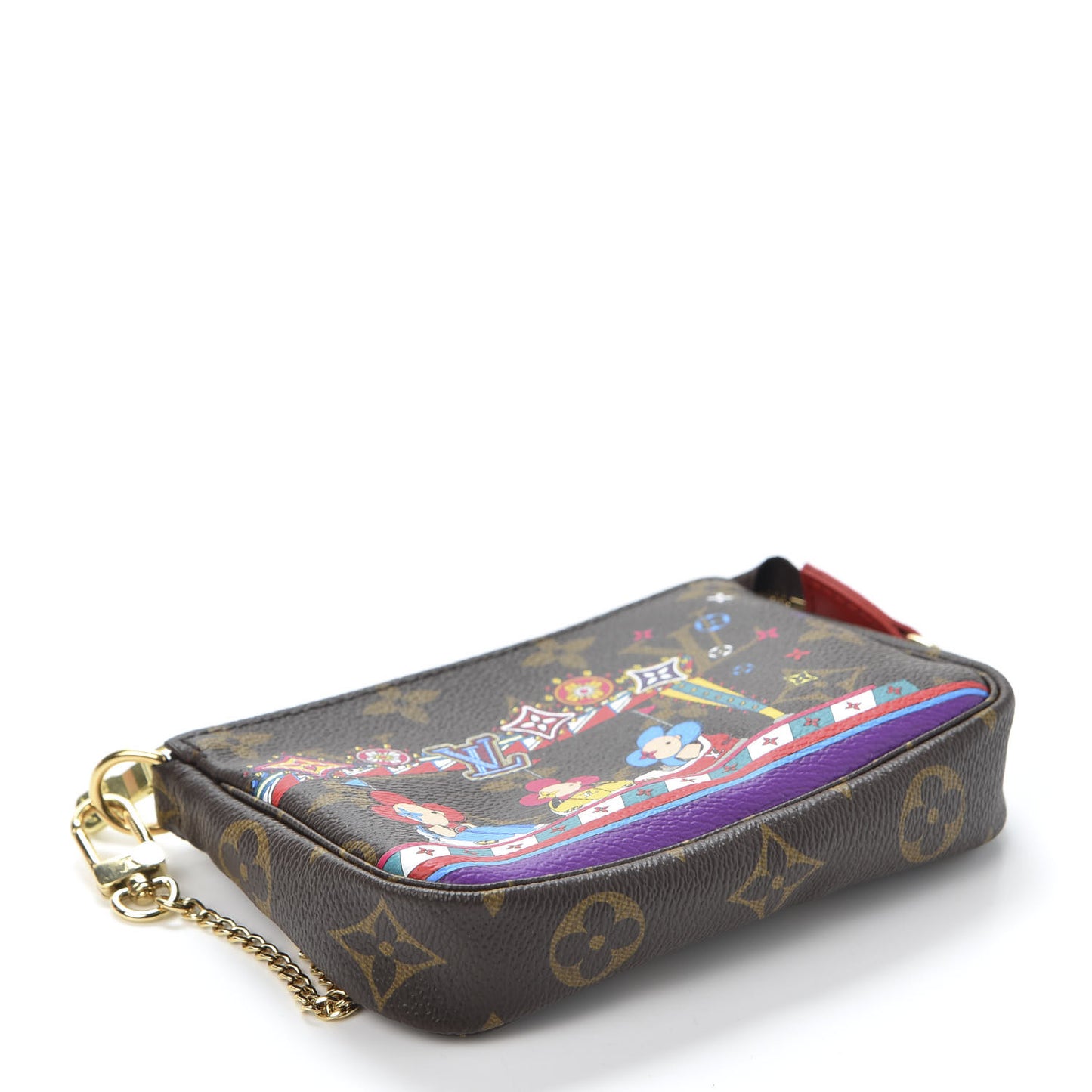 Monogram 2020 Christmas Animation Bumper Cars Mini Pochette Accessories Coquelicot