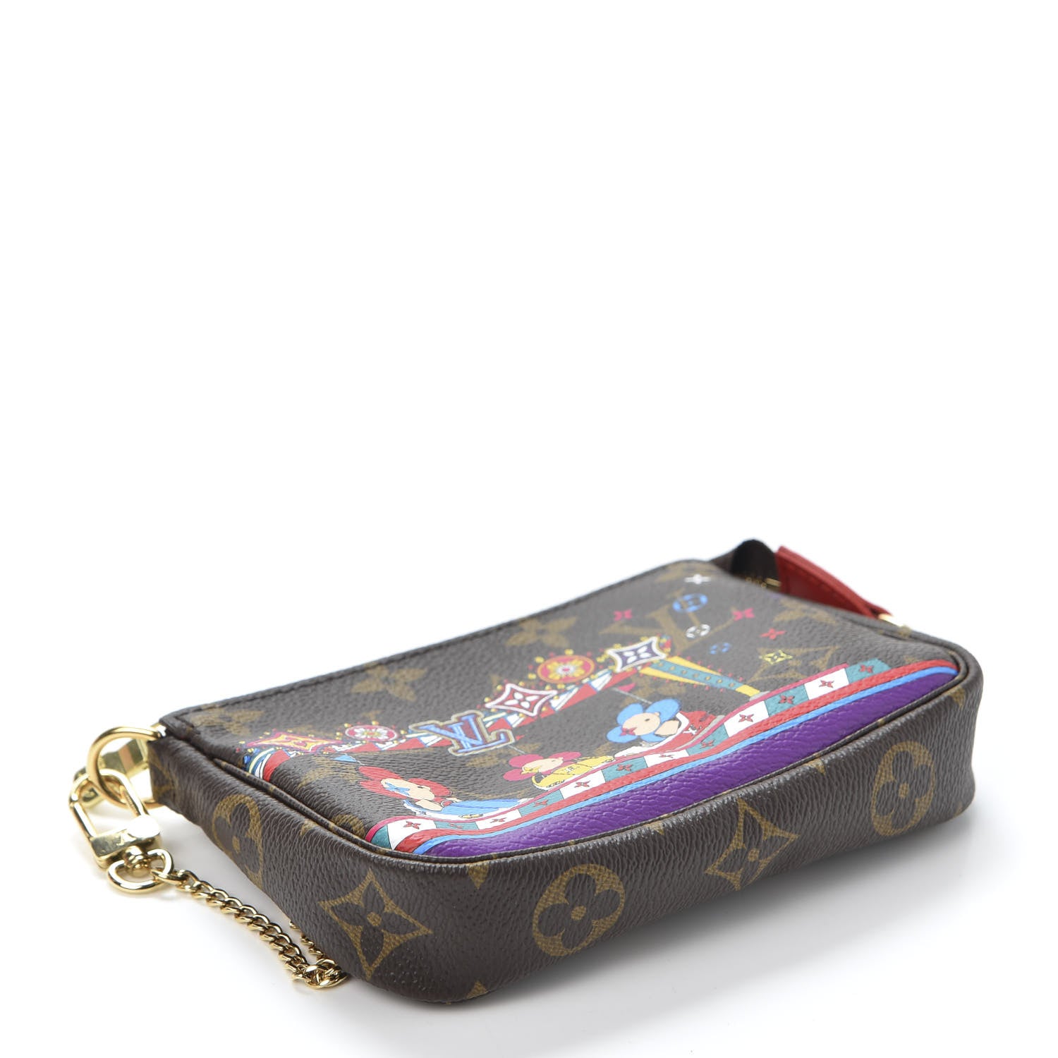 Louis Vuitton Monogram 2020 Christmas Animation Bumper Cars Mini Pochette Accessories Coquelicot 3 of 9