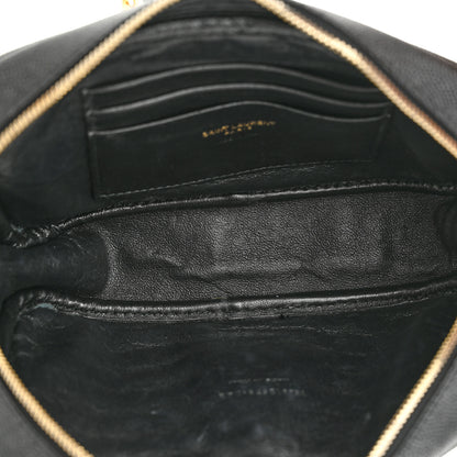 Saint Laurent Grain De Poudre Matelasse Monogram Mini Lou Camera Bag Black 5 of 11